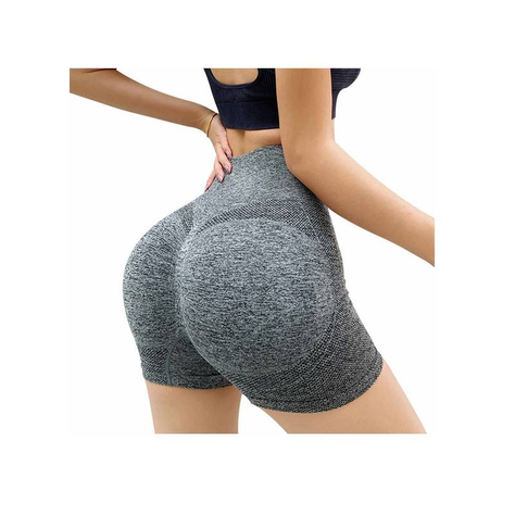 Short Deportivo Mujer Push Up Gym leggins Pantalón Corto De Yoga Gris-1