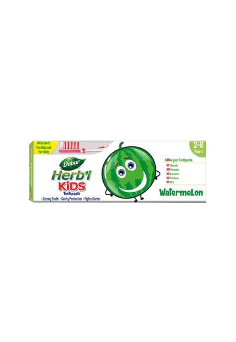 Dabur Herbal Plus Kids Pasta Dental Sandía 50 gr + Cepillo-0