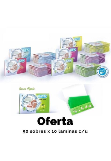 Pack Jabón En Láminas Manos 50 Sobres 10 Cada Aroma-0