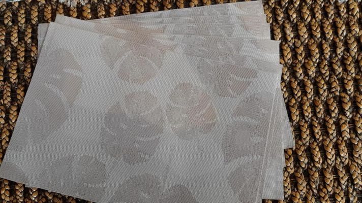 Set de 6 Individuales Limpiables Beige Hoja-0