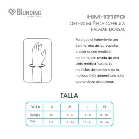 Ortesis de muñeca con ferula palmar-dorsal Derecha Talla S-Blunding-3