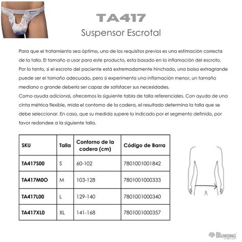 Soporte, Suspensor Escrotal post operatorio Talla S-Blunding-2