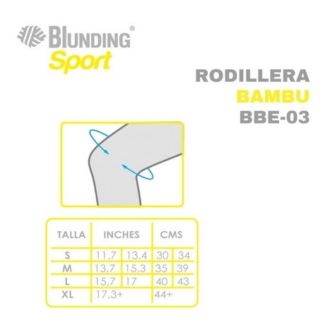 Rodillera, rodilla elástica en tela de Bambú Talla L-Blunding-2