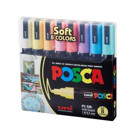 Uni POSCA 5M Set SOFT 8 colores - 1,8-2,5 mm-0