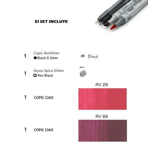 COPIC Ciao Doodle Packs: Red (4 Lápices)-1