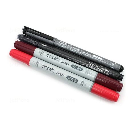 COPIC Ciao Doodle Packs: Red (4 Lápices)-2
