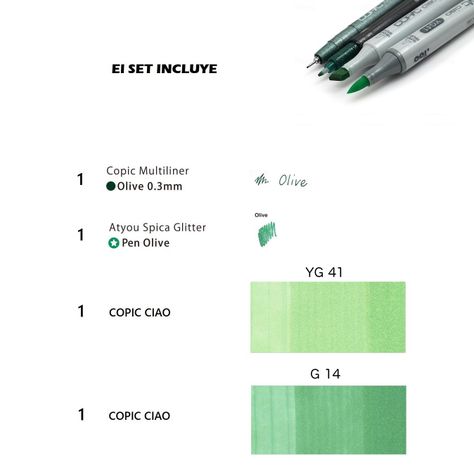 COPIC Ciao Doodle Packs: Green (4 Lápices)-1