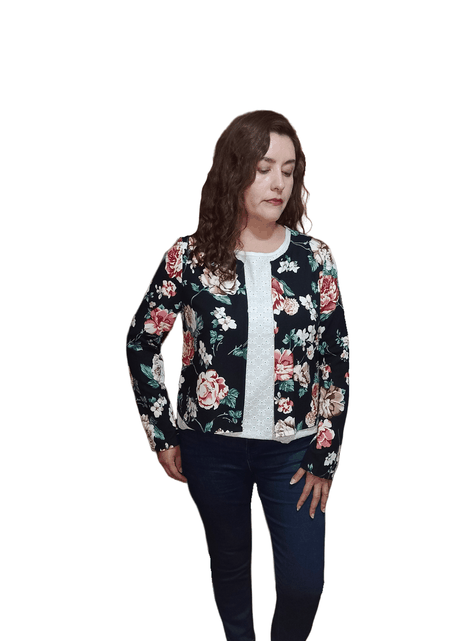 Blusa Estilo Chaqueta Liviana Manga Larga-0
