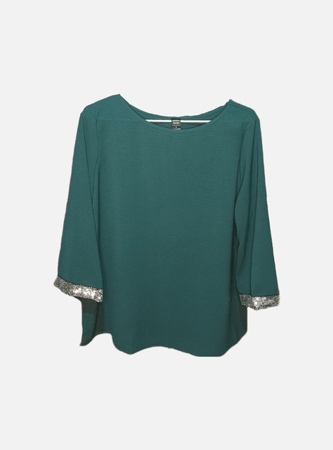 Blusa Cuello Redondo Manga Con Lentejuelas-3