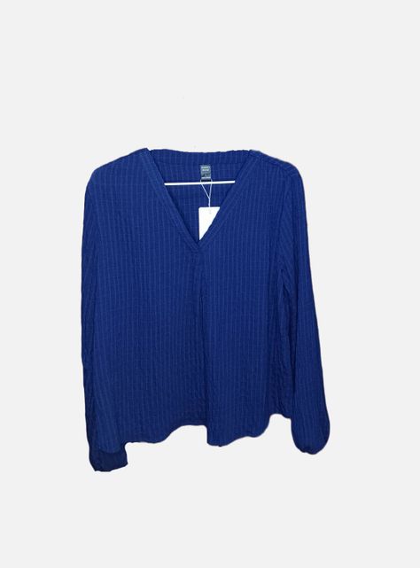 Blusa Cuello V Mangas Largas Tipo Obispo-3