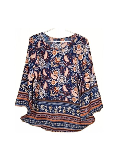Blusa Bohemia Multicolor Manga Campana-3