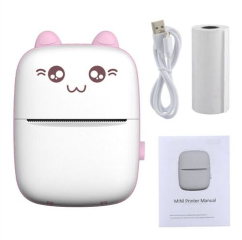 Mini impresora térmica de bolsillo Rosada-1