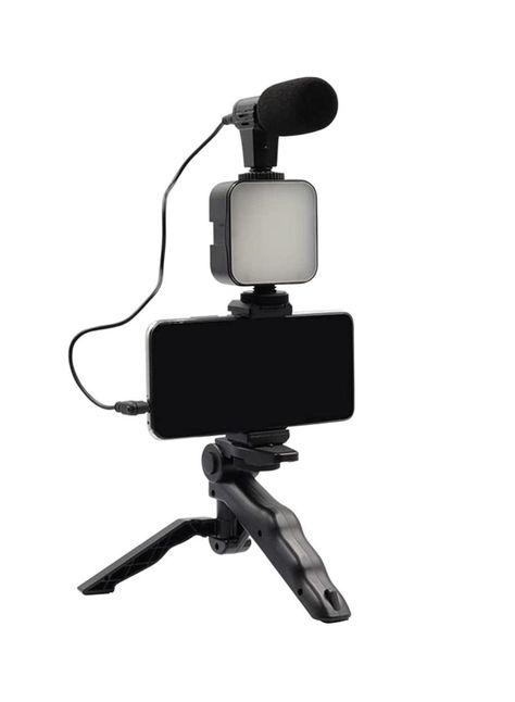 MINI ESTABILIZADOR TRIPODE FLEXIBLE CON LED Y MICROFONO -0