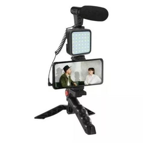 MINI ESTABILIZADOR TRIPODE FLEXIBLE CON LED Y MICROFONO -1