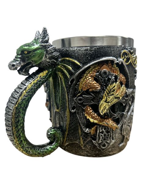 TAZON 3 DRAGONES ACERO INOX RESINA-0