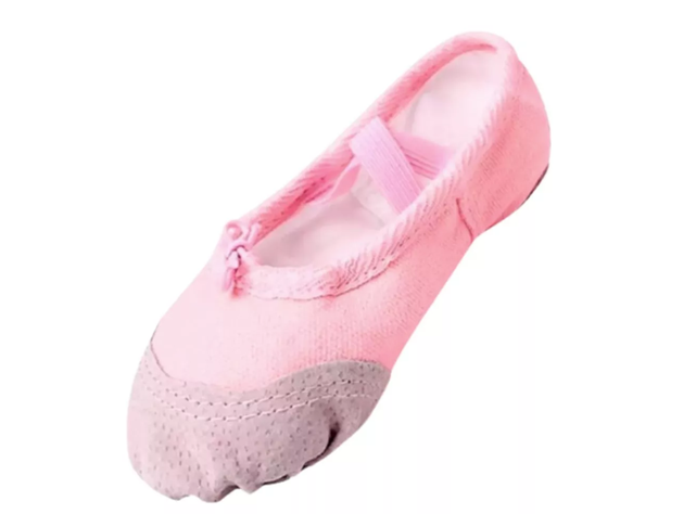 Zapatillas de Ballet Danza Yoga Pilates Lona Suela Dividida Niñas Adultas Rosadas-1