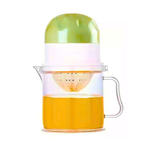 Exprimidor Manual Jugo Cítricos Transparente Verde Cocina-0