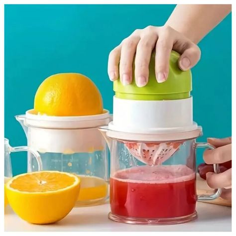 Exprimidor Manual Jugo Cítricos Transparente Verde Cocina-1