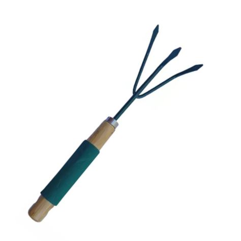Rastrillo Jardinería Manual Mango Madera Herramienta Durable-0