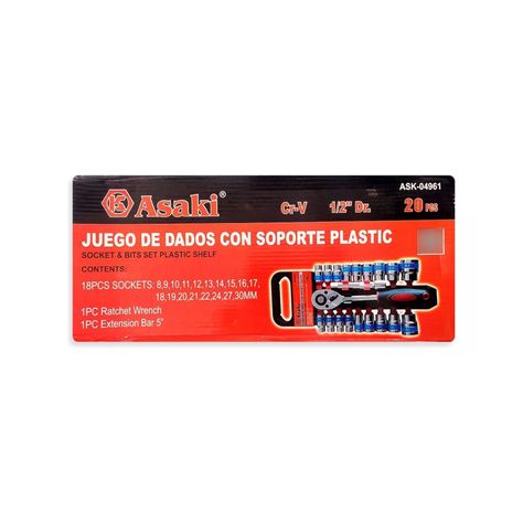 Set Juego de Dados 20 Pzas Multifuncional de 1/2 Pulgadas-0