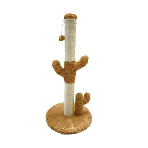 Rascador Torre Escalador Para Gatos Forma Cactus Beige-0