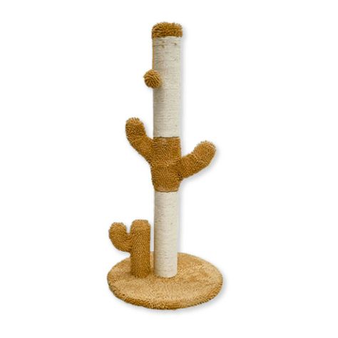 Rascador Torre Escalador Para Gatos Forma Cactus Beige-1