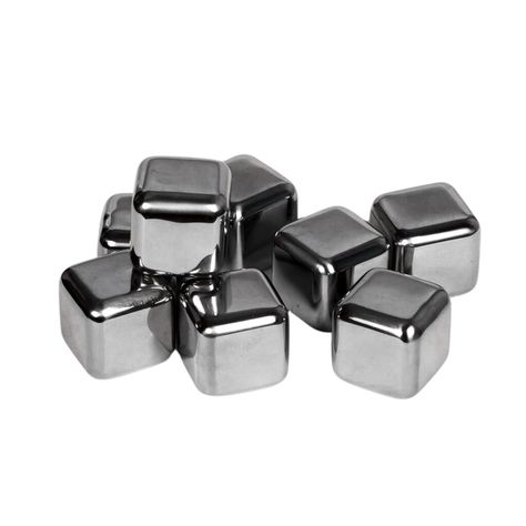 Pack 8 Cubos Enfriadores Bebidas Reutilizables Acero Cocina-1