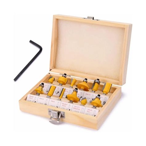 Set 12 Fresas para Madera Accesorios Ferreteria TMK19278-0