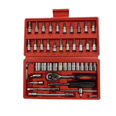 Set Juego de Dados 46 Pzas 1/4 Pulgadas Ferreteria-3