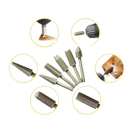 Set Escofina Giratorias 5 Pzas para Metal Herramienta Profesional-3