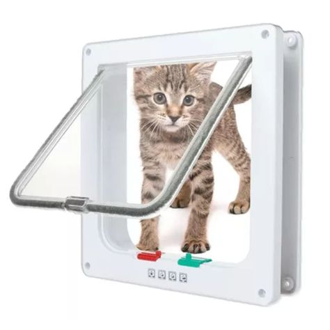 Puerta Mascotas Ajustable Pequeñas Ventana Transparente-0