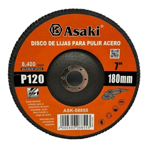 Disco Traslapado de 177mm Herramienta Ferreteria P120 ASK08855-0