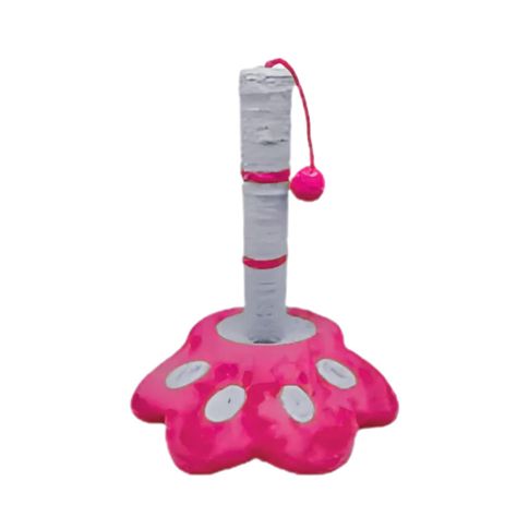 Rascador Rosa Para Gatos Forma Poste Escalador Con Juguete-1