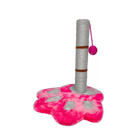 Rascador Rosa Para Gatos Forma Poste Escalador Con Juguete-2