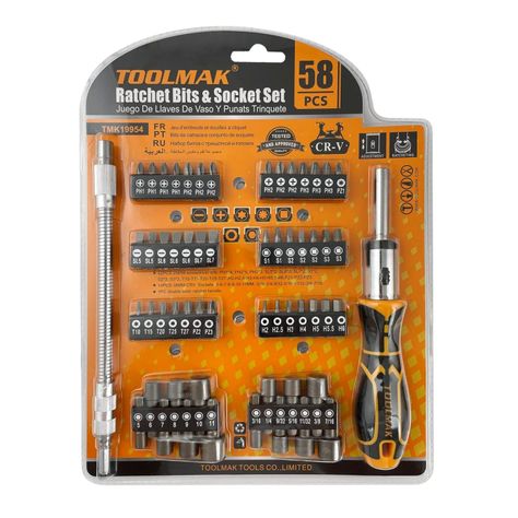 Set Completo de Puntas y Chicharra 58 Piezas TMK19954-0