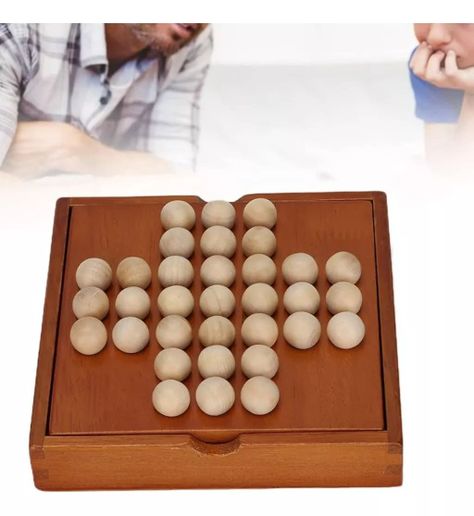 Juego De Mesa Solitario Madera-1