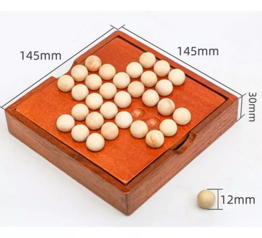 Juego De Mesa Solitario Madera-2