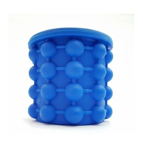 Molde Silicona Cubitos Hielo Azul Portátil Reutilizable-1