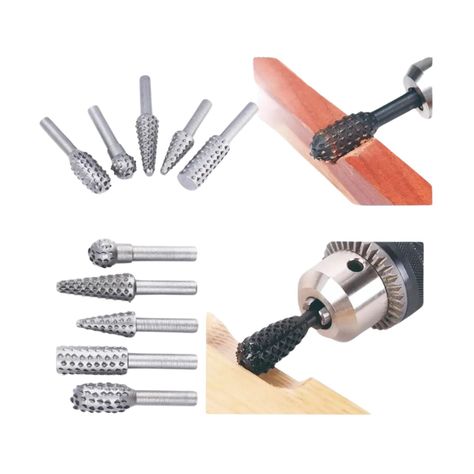 Set Escofina Giratorias 5 Pzas para Madera Herramienta Profesional-2