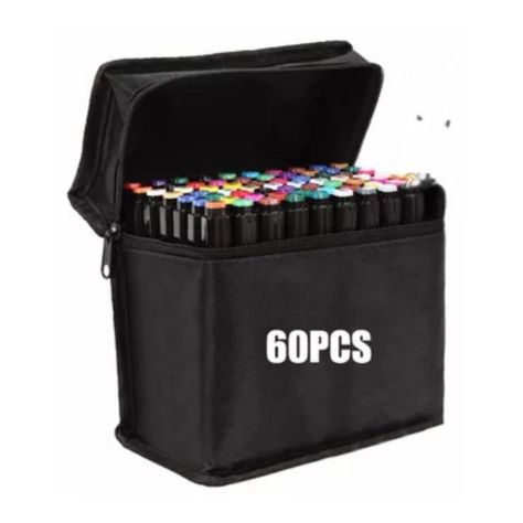 Pack 60 Marcadores Colores Dibujo Profesional Estuche-0