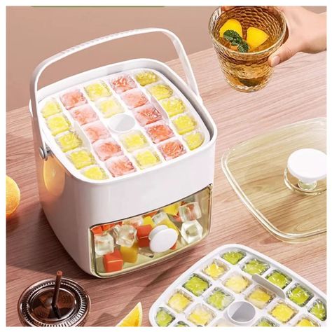 Cubetera de Hielo Portatil a Presion con Tapa Alta Capacidad-1