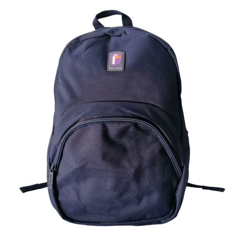 Mochila Escolar Negra Resistente Bolsillo Frontal Cremallera-0