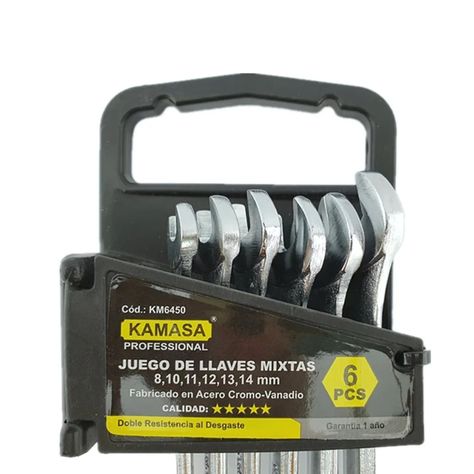 Set Llaves Punta Corona 6 Pzas Mixtas de 8-14mm Herramientas Profesional-3