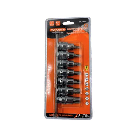 Set Juego de Dados Punta Estrellas Torx 7 Pzas Profesional-0