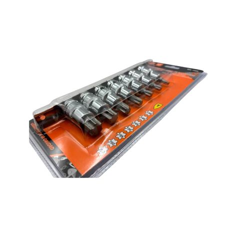 Set Juego de Dados Punta Estrellas Torx 7 Pzas Profesional-1