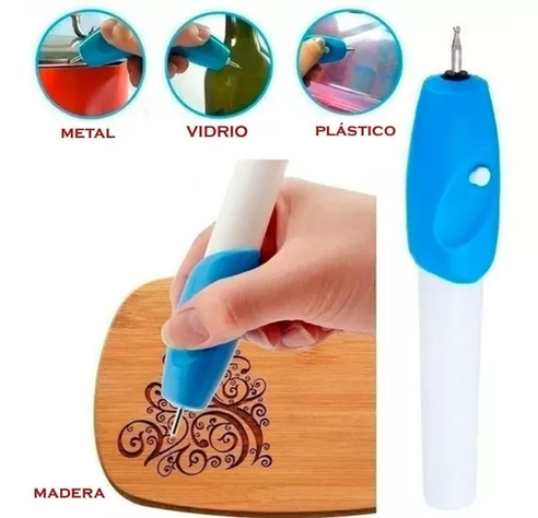 Lápiz Grabador Tallador Metal Plástico Vidrio Madera Cuero-1