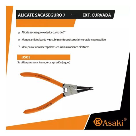 Alicate Sacaseguro Exterior Curvo 7 Pulgadas Ferreteria-3