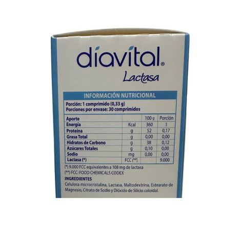 DIAVITAL LACTASA 9000 FCC X 30 COMPRIMIDOS -1