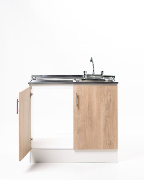 Kit Lavaplatos 2 Puertas 100 cm. Blanco Jerez Sec. Izquierdo-1