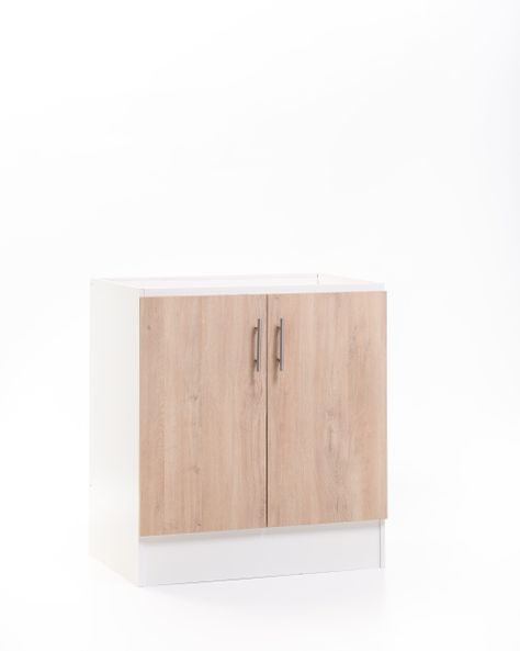 Base Cocina 2 Puertas 80 cm. Bco/Jerez-1